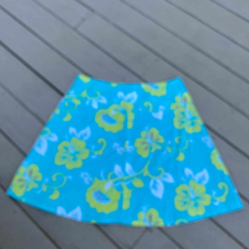 IZOD - Pretty blue floral pattern a-frame lined skirt, Size: 14